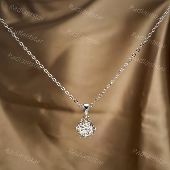 NEW Certified 1ct. t.w. Moissanite Snowflake Necklace - Picture 5 of 7